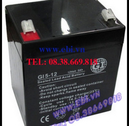 GI-5-12,GI 12V 5Ah Lead Sealed Acid pin sạc